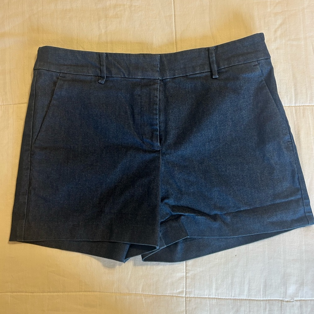 LOFT Dark Blue Denim-Look Tailored Shorts